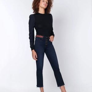 Veronica Beard Carolyn Baby Boot High Rise Raw Hem Jeans